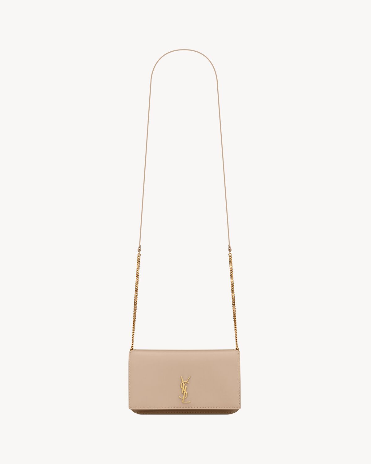 YSL Cassandre Phone Holder in Smooth Leather - Image 1